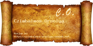 Czimbalmos Orsolya névjegykártya